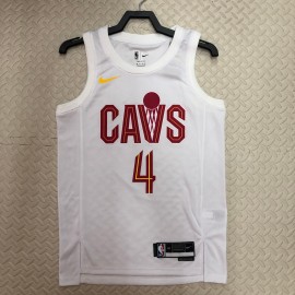 Camiseta Evan Mobley #4 Cleveland Cavaliers 2023 Blanco