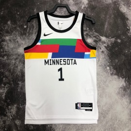 Camiseta Anthony Edwards #1 Minnesota Timberwolves 2023 City Edition Blanco