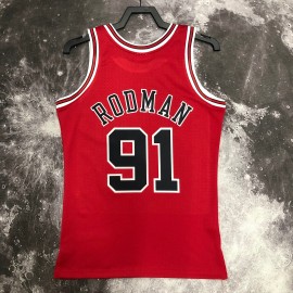 Camiseta Dennis Rodman #91 Chicago Bulls 1998 Rojo