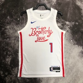 Camiseta James Harden #1 Philadelphia 76ers 2023 City Edition Blanco