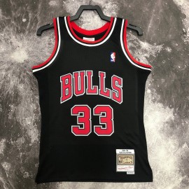 Camiseta Scottie Pippen #33 Chicago Bulls 1998 Negro