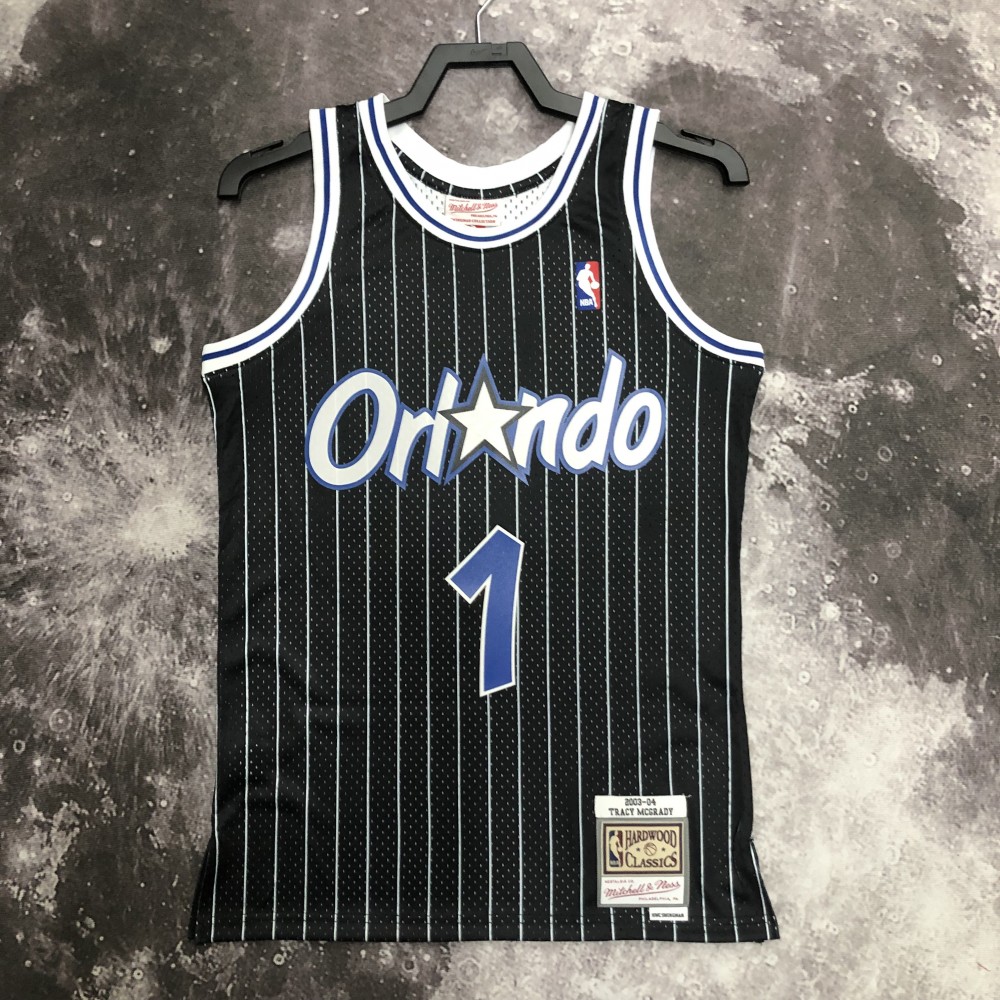 Camiseta Tracy McGrady #1 Orlando Magic 2004 Clásico Edition Negro