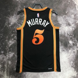 Camiseta Dejounte Murray #5 Atlanta Hawks 2023 City Edition Negro Camiseta Dejounte Murray #5 Atlanta Hawks 2023 City Edition Negro