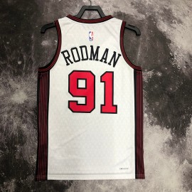 Camiseta Dennis Rodman #91 Chicago Bulls 2023 City Edition Blanco Camiseta Dennis Rodman #91 Chicago Bulls 2023 City Edition Blanco