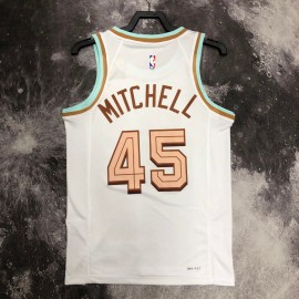Camiseta Donovan Mitchell #45 Cleveland Cavaliers 2023 City Edition Blanco Camiseta Donovan Mitchell #45 Cleveland Cavaliers 2023 City Edition Blanco