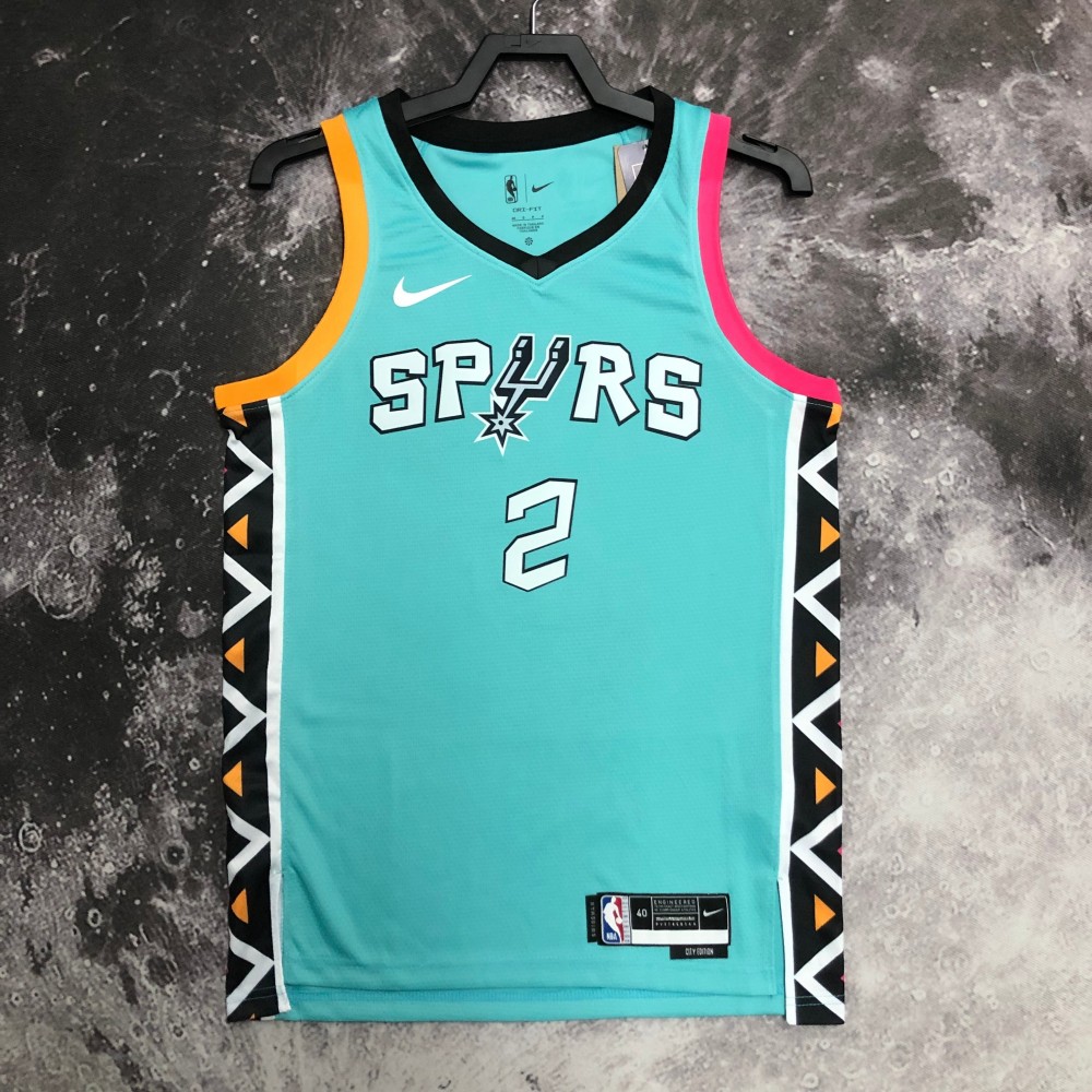 Camiseta Kawhi Leonard #2 San Antonio Spurs 2023 City Edition Verde Camiseta Kawhi Leonard #2 San Antonio Spurs 2023 City Edition Verde