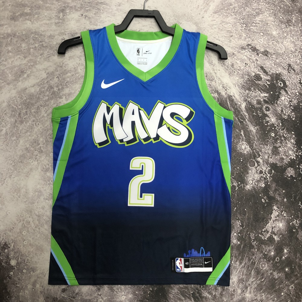 Camiseta Kyrie Irving #2 Dallas Mavericks Azul Degradado Camiseta Kyrie Irving #2 Dallas Mavericks Azul Degradado