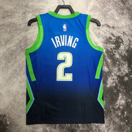 Camiseta Kyrie Irving #2 Dallas Mavericks Azul Degradado Camiseta Kyrie Irving #2 Dallas Mavericks Azul Degradado