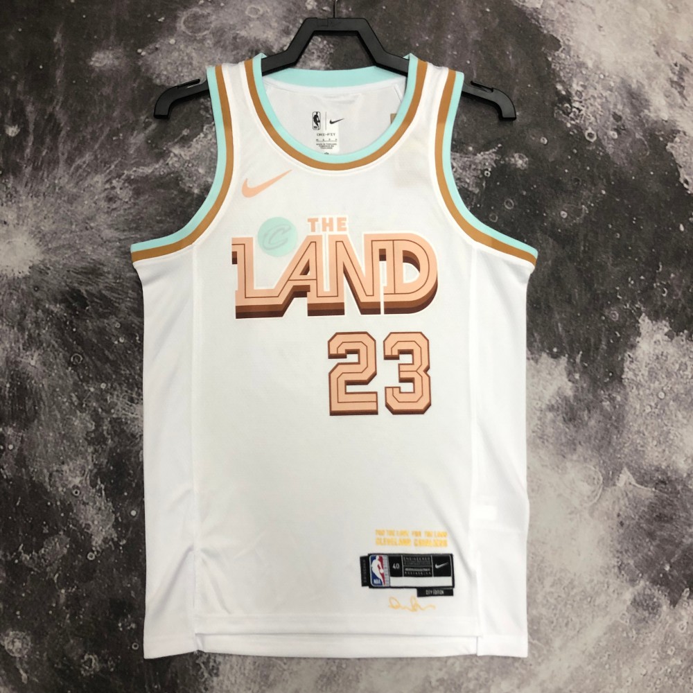 Camiseta Lebron James #23 Cleveland Cavaliers 2023 City Edition Blanco Camiseta Lebron James #23 Cleveland Cavaliers 2023 City Edition Blanco
