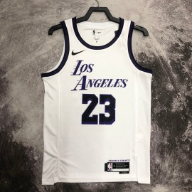 Camiseta Lebron James #23 Los Angeles Lakers 2023 City Edition Blanco
