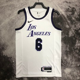 Camiseta Lebron James #6 Los Angeles Lakers 2023 City Edition Blanco