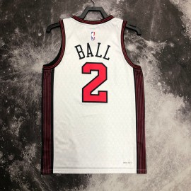 Camiseta Lonzo Ball #2 Chicago Bulls 2023 City Edition Blanco Camiseta Lonzo Ball #2 Chicago Bulls 2023 City Edition Blanco