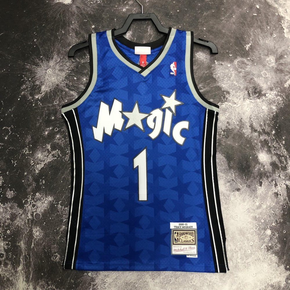 Camiseta Tracy McGrady #1 Orlando Magic 2001 Azul