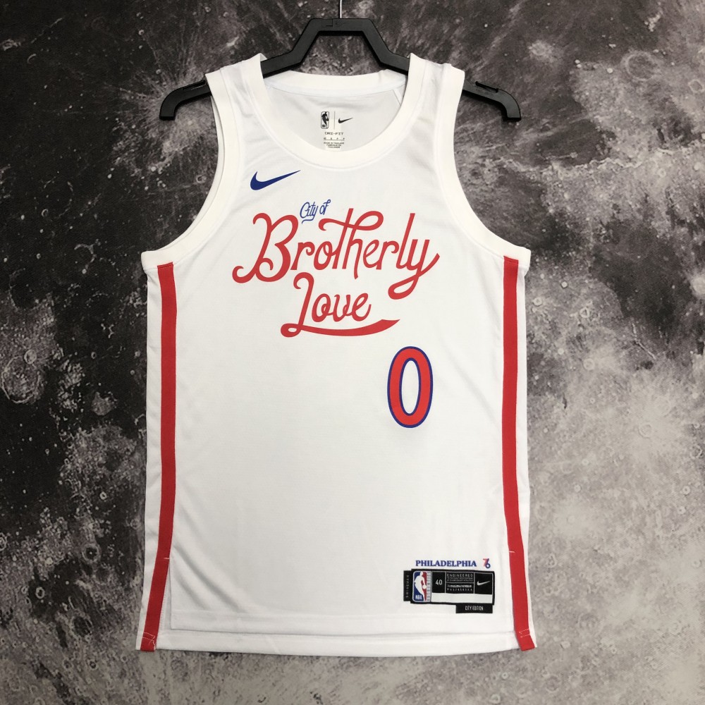 Camiseta Tyrese Maxey #0 Philadelphia 76ers 2023 City Edition Blanco Camiseta Tyrese Maxey #0 Philadelphia 76ers 2023 City Edition Blanco