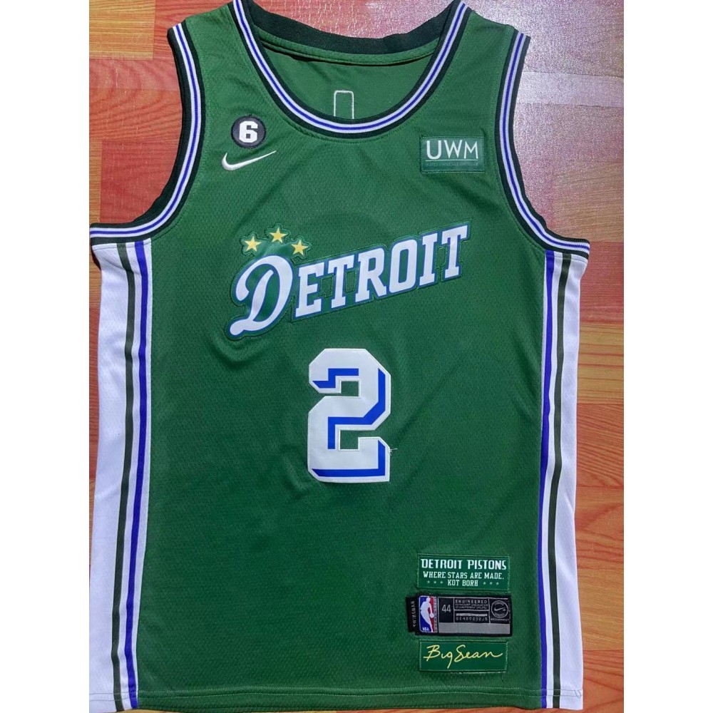 Camiseta Cade Cunningham #2 Detroit Pistons 2023 Verde Camiseta Cade Cunningham #2 Detroit Pistons 2023 Verde