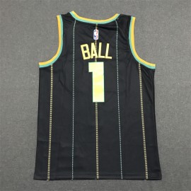 Camiseta LaMelo Ball #1 Charlotte Hornets 22/23 Negro City Edition Camiseta LaMelo Ball #1 Charlotte Hornets 22/23 Negro City Edition