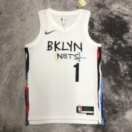 Camiseta Mikal Bridges #1 Brooklyn Nets 22/23 City Edition Blanco