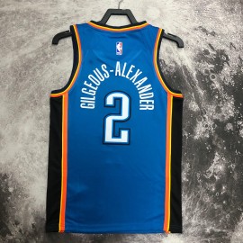 Camiseta Shai Gilgeous-Alexander #2 Oklahoma City Thunder Azul Camiseta Shai Gilgeous-Alexander #2 Oklahoma City Thunder Azul