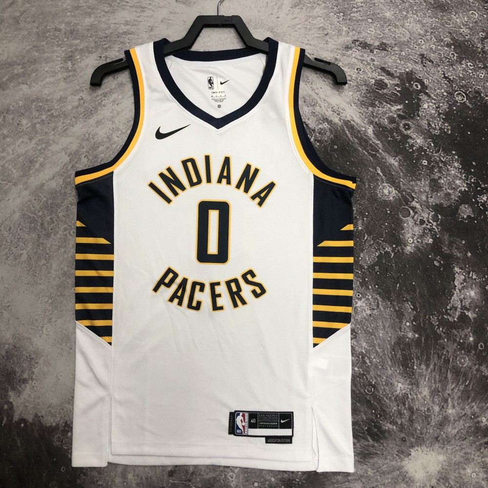 Camiseta Tyrese Haliburton #0 Indiana Pacers 2023 Blanco Camiseta Tyrese Haliburton #0 Indiana Pacers 2023 Blanco