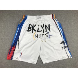 Pantalon Corto De Bolsillo Brooklyn Nets 2023 City Edition Blanco