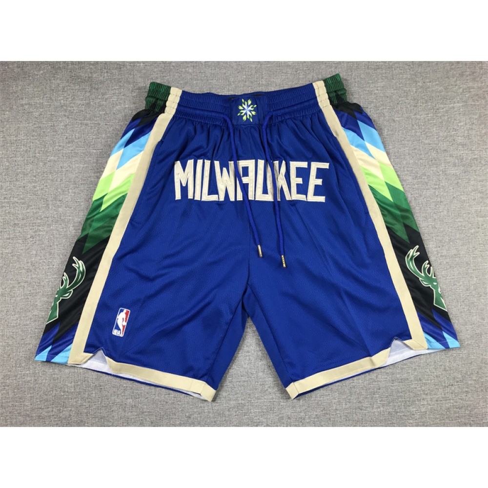 Pantalon Corto De Bolsillo Milwaukee Bucks 2023 City Edition Azul