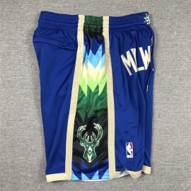 Pantalon Corto De Bolsillo Milwaukee Bucks 2023 City Edition Azul