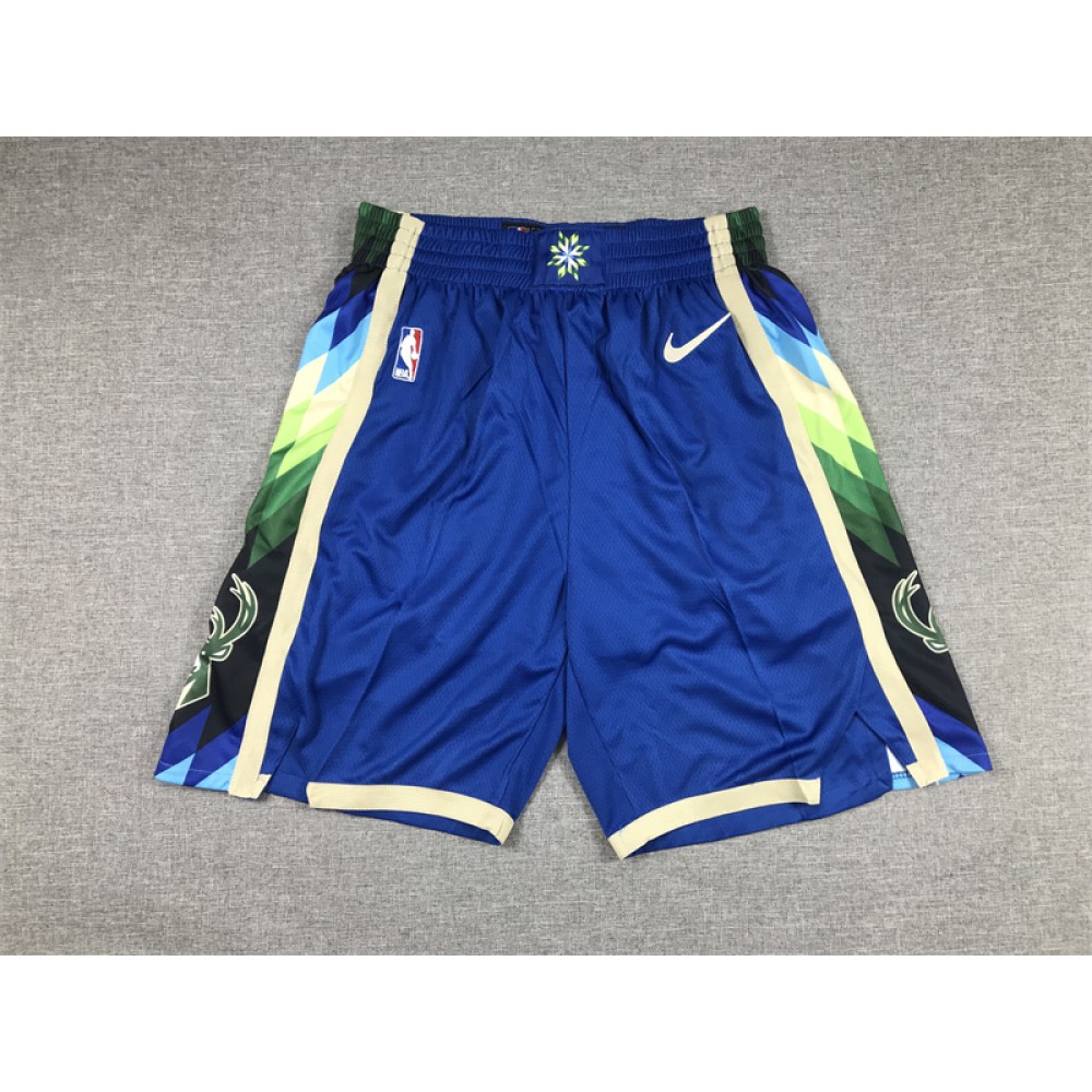 Pantalon Corto Milwaukee Bucks 2023 City Edition Azul Pantalon Corto Milwaukee Bucks 2023 City Edition Azul
