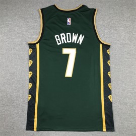 Camiseta Jaylen Brown #7 Boston Celtics 2023 City Edition Verde Camiseta Jaylen Brown #7 Boston Celtics 2023 City Edition Verde