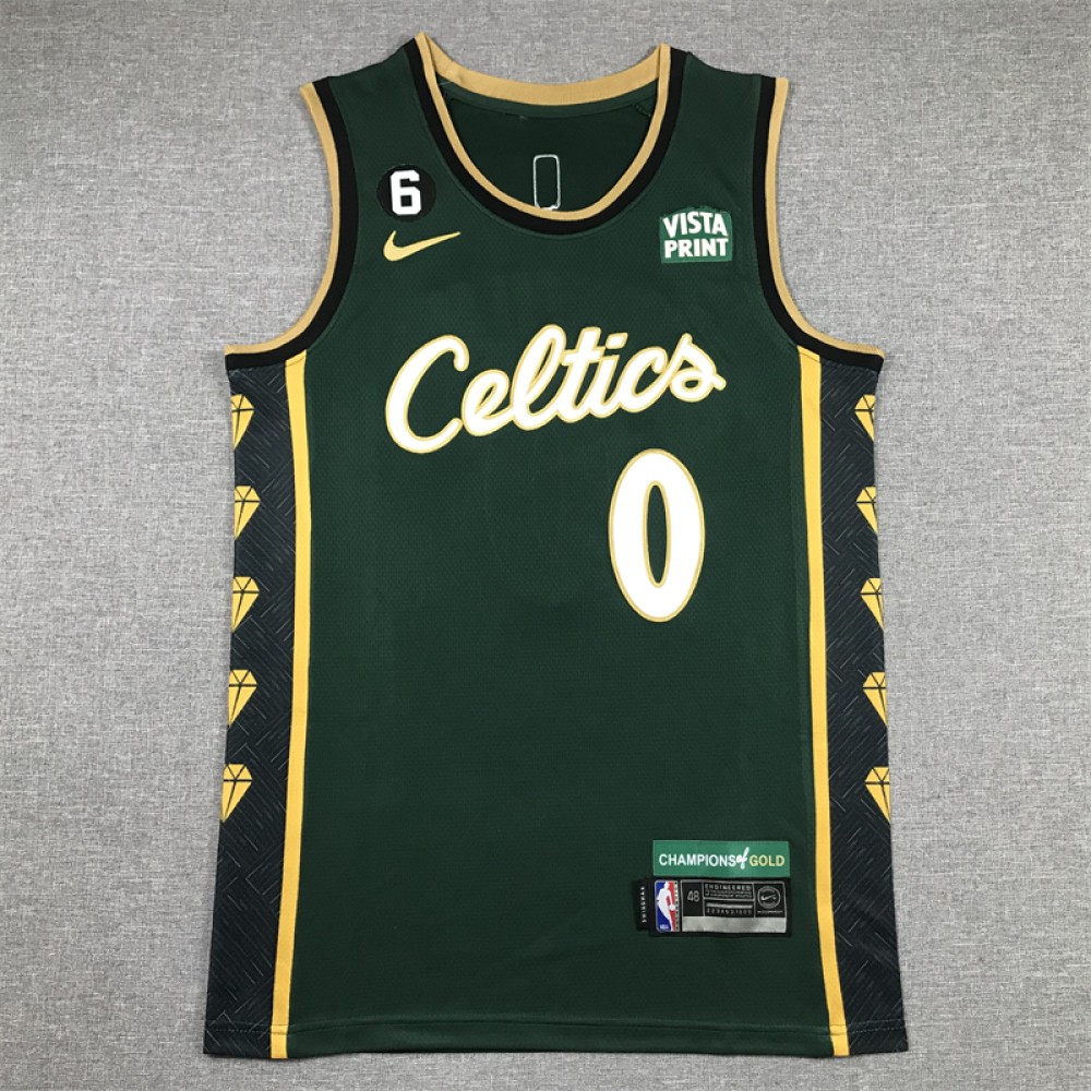 Camiseta Jayson Tatum #0 Boston Celtics 2023 City Edition Verde Camiseta Jayson Tatum #0 Boston Celtics 2023 City Edition Verde