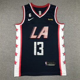 Camiseta Paul George #13 Los Angeles Clippers Azul Oscuro