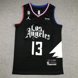Camiseta Paul George #13 Los Angeles Clippers Statement Edition Negro
