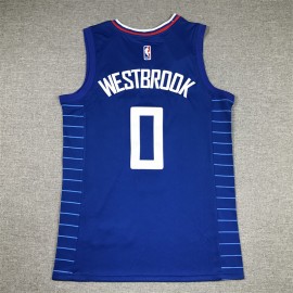 Camiseta Russell Westbrook #0 Los Angeles Clippers Azul Camiseta Russell Westbrook #0 Los Angeles Clippers Azul