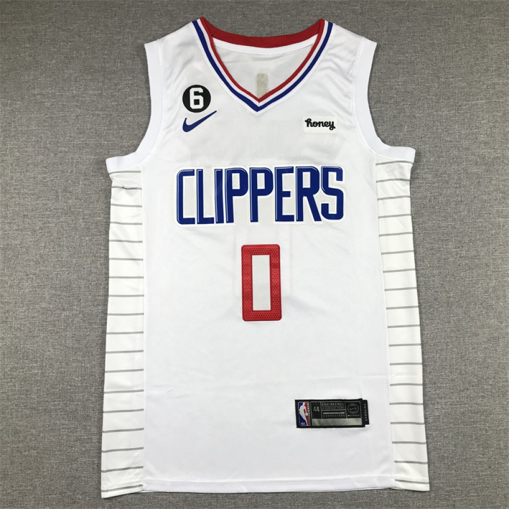 Camiseta Russell Westbrook #0 Los Angeles Clippers Blanco Camiseta Russell Westbrook #0 Los Angeles Clippers Blanco