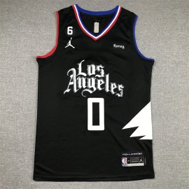 Camiseta Russell Westbrook #0 Los Angeles Clippers Statement Edition Negro