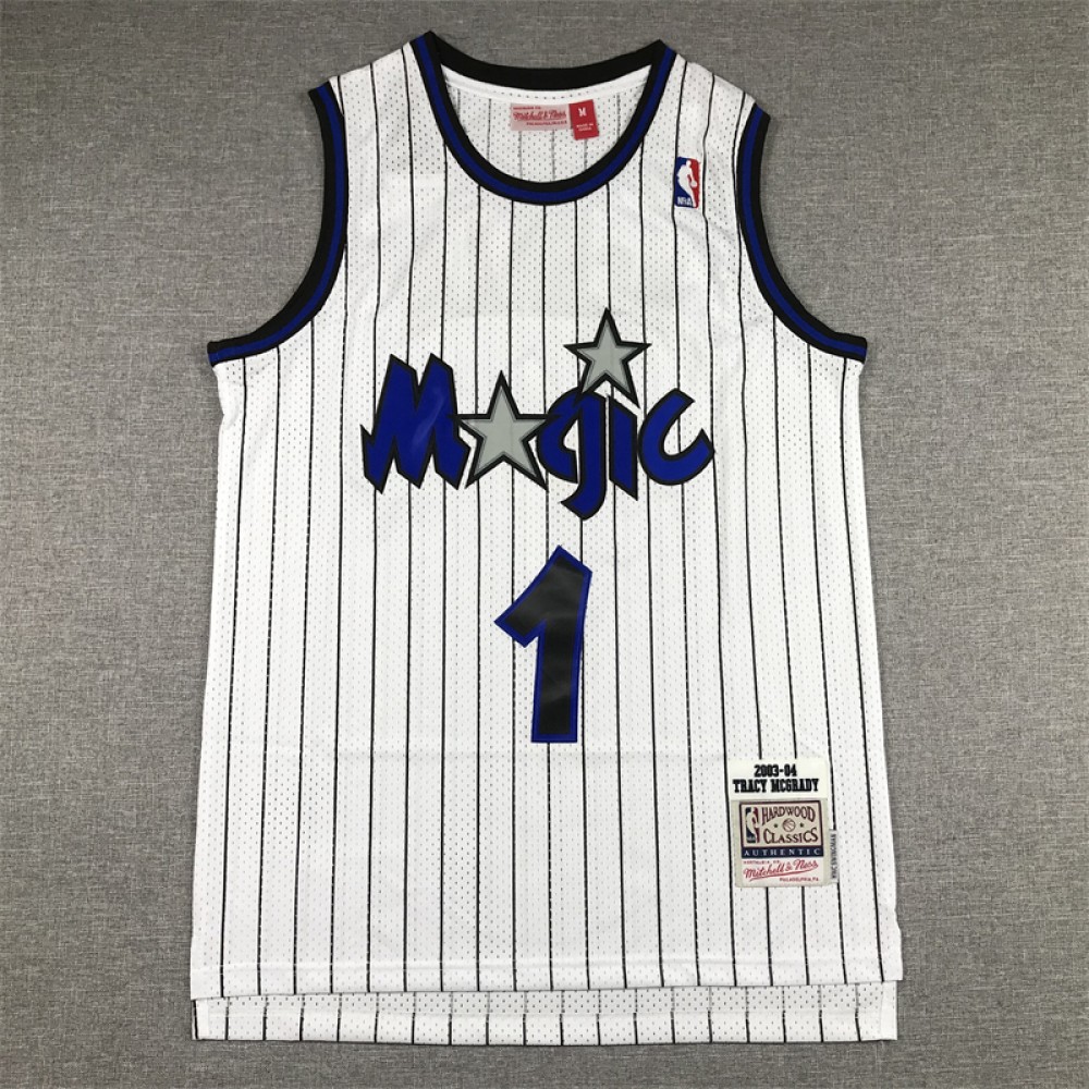 Camiseta Tracy McGrady #1 Orlando Magic Rayas Blancas Camiseta Tracy McGrady #1 Orlando Magic Rayas Blancas