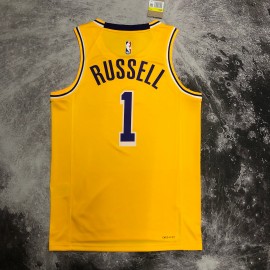Camiseta D'Angelo Russell #1 Los Angeles Lakers Amarillo Camiseta D'Angelo Russell #1 Los Angeles Lakers Amarillo