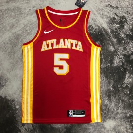 Camiseta Dejounte Murray #5 Atlanta Hawks Rojo