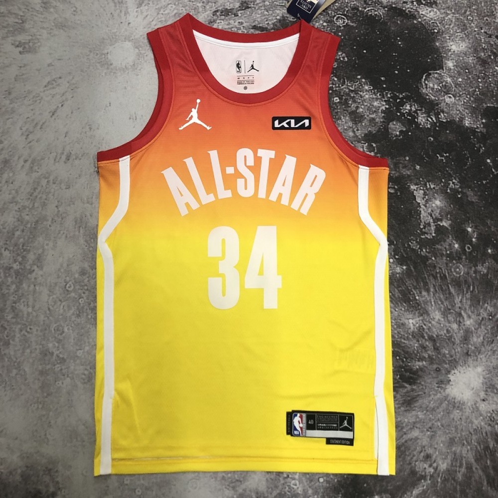Camiseta Giannis Antetokounmpo #34 All-Star 2023 Amarillo Camiseta Giannis Antetokounmpo #34 All-Star 2023 Amarillo