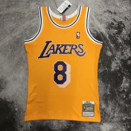 Camiseta Kobe Bryant #8 Los Angeles Lakers 1997 Classic Edition Amarillo