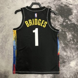 Camiseta Mikal Bridges #1 Brooklyn Nets Grafiti Negro Camiseta Mikal Bridges #1 Brooklyn Nets Grafiti Negro