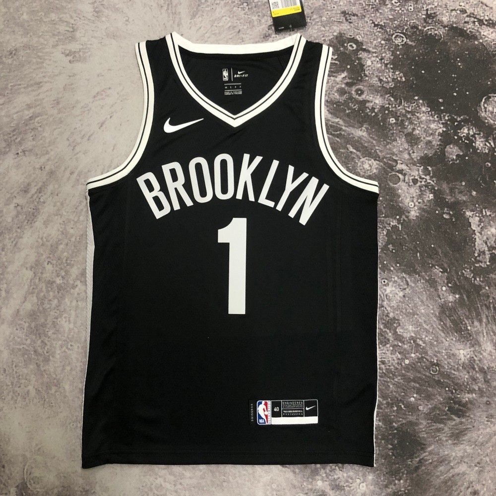 Camiseta Mikal Bridges #1 Brooklyn Nets Negro Camiseta Mikal Bridges #1 Brooklyn Nets Negro