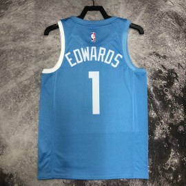 Camiseta Anthony Edwards #1 Minnesota Timberwolves Azul Camiseta Anthony Edwards #1 Minnesota Timberwolves Azul