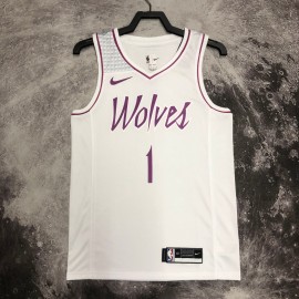 Camiseta Anthony Edwards #1 Minnesota Timberwolves Blanco