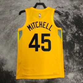 Camiseta Donovan Mitchell #45 Utah Jazz 2023 Amarillo Camiseta Donovan Mitchell #45 Utah Jazz 2023 Amarillo