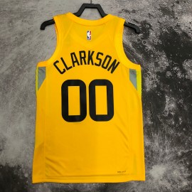 Camiseta Jordan Clarkson #00 Utah Jazz 2023 Amarillo Camiseta Jordan Clarkson #00 Utah Jazz 2023 Amarillo
