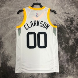 Camiseta Jordan Clarkson #00 Utah Jazz 2023 Blanco Camiseta Jordan Clarkson #00 Utah Jazz 2023 Blanco