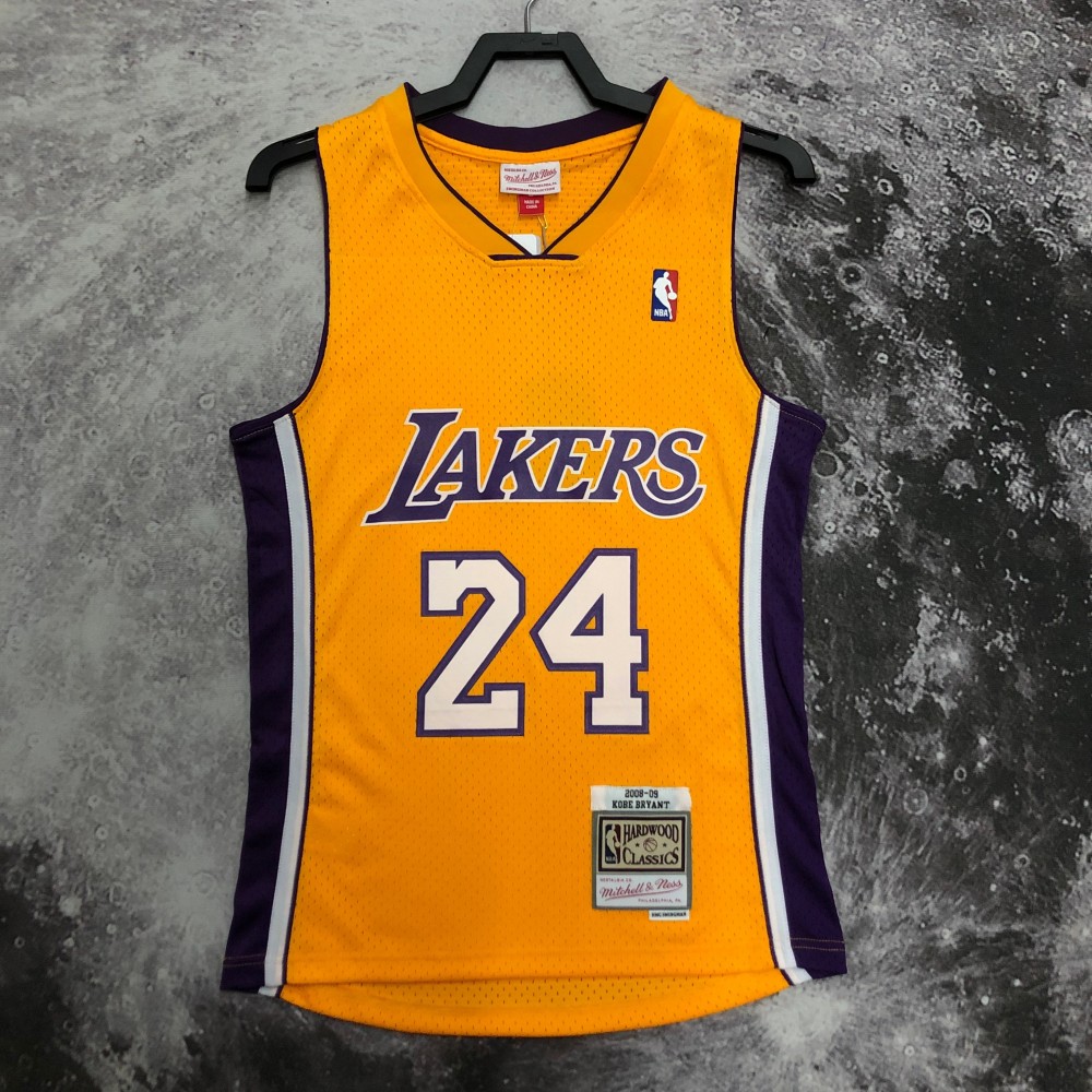 Camiseta Kobe Bryant #24 Los Angeles Lakers 2009 Amarillo V-Neck