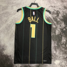 Camiseta LaMelo Ball #1 Charlotte Hornets 2023 Negro City Edition Camiseta LaMelo Ball #1 Charlotte Hornets 2023 Negro City Edition