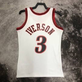 Camiseta Allen Iverson #3 Philadelphia 76ers 1998 Blanco Camiseta Allen Iverson #3 Philadelphia 76ers 1998 Blanco