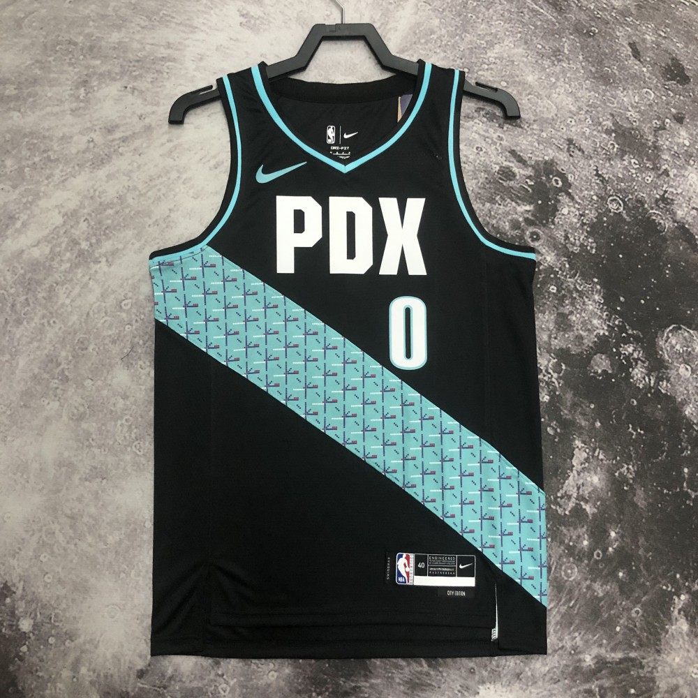 Camiseta Damian Lillard #0 Portland Trail Blazers 2023 Negro City Edition Camiseta Damian Lillard #0 Portland Trail Blazers 2023 Negro City Edition